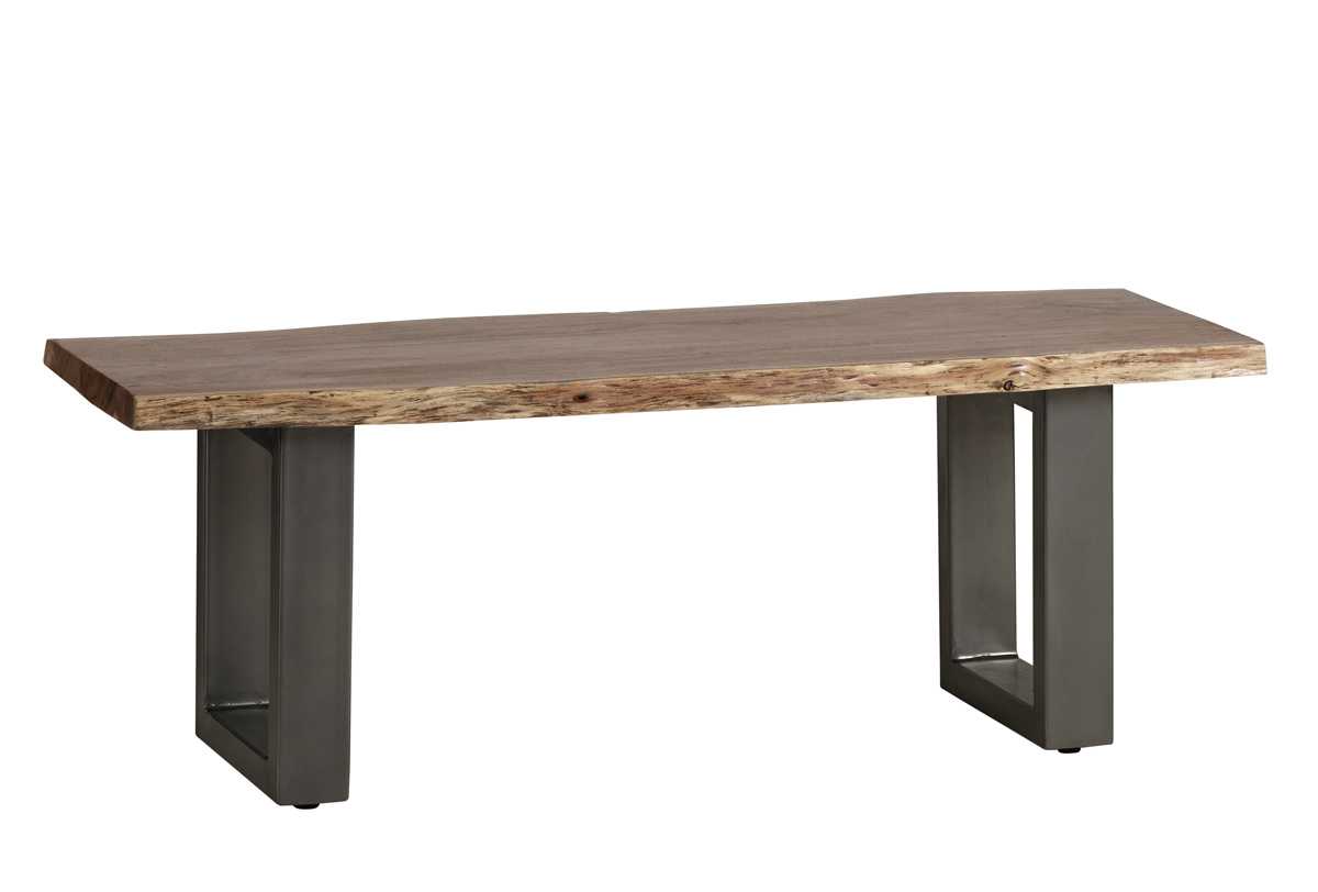 Wellington Medium Acacia Wood Live Edge Modern Dining Bench