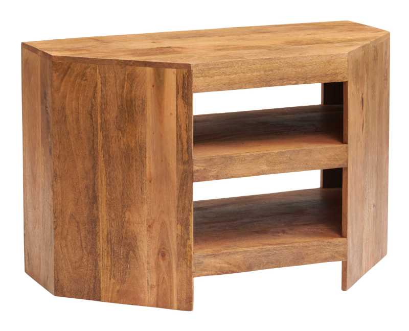 Manila Light Mango Wood Open Corner TV Unit