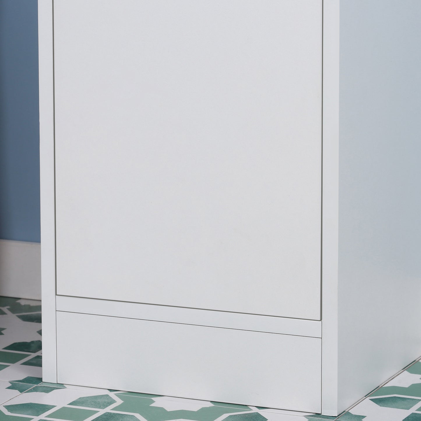 Marila Miro Narrow Tall Bathroom Cabinet With Mirror Adjustable Shelves And Double Doors White