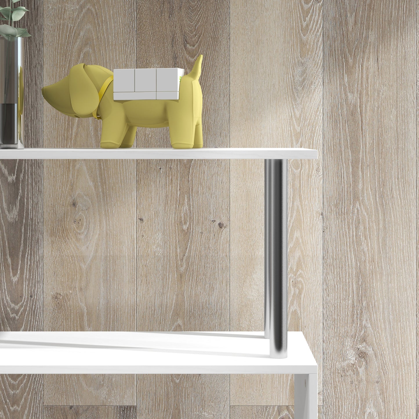 Fini Wood White 5 Tier S ShaFauxd Freestanding Bookcase 80 x 30 x 145 cm