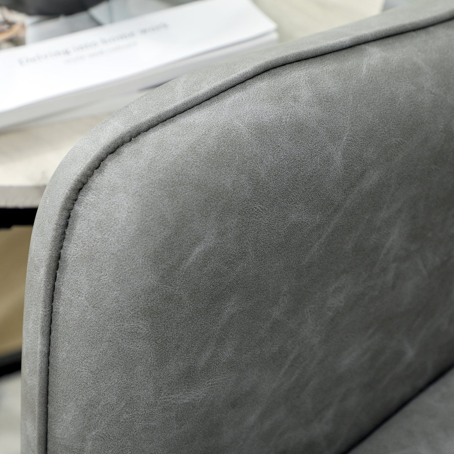 Yodilo Grey Faux Leather Marble Effect 2 Seater Sofa