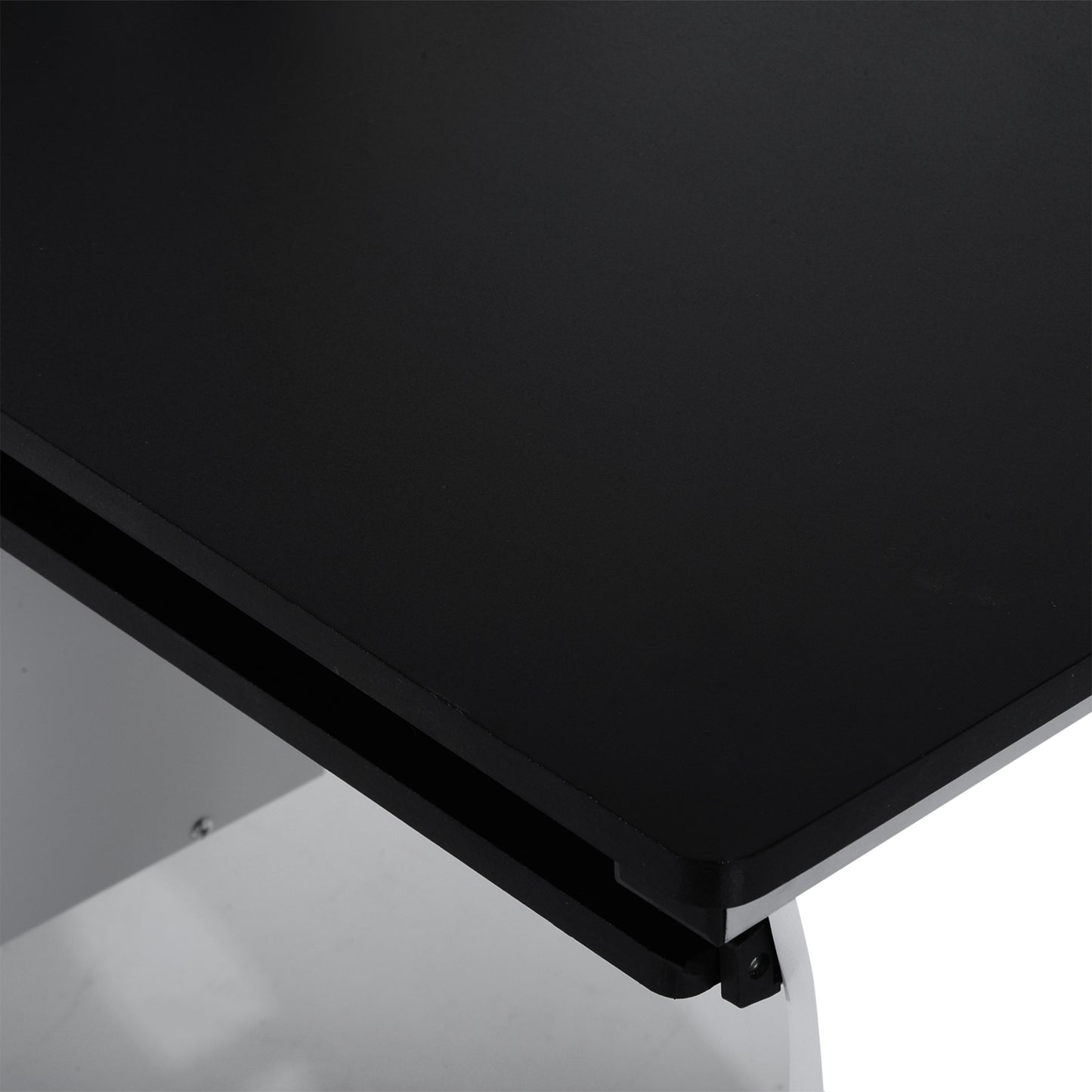 Tafi 100cm Wooden Black Home Office Desk With Keyboard Tray Drawers And Storage Shelves