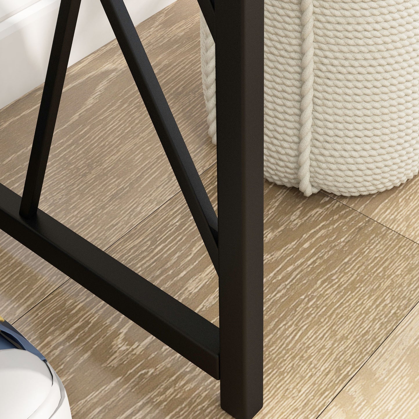 Toli 120cm Metal And Wooden Grey Industrial Console Table