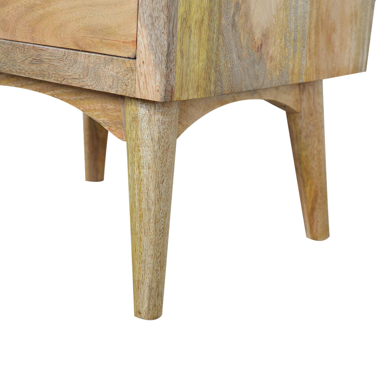 Neive Scandi Natural Mango Wood Bedside with 2 Drawers