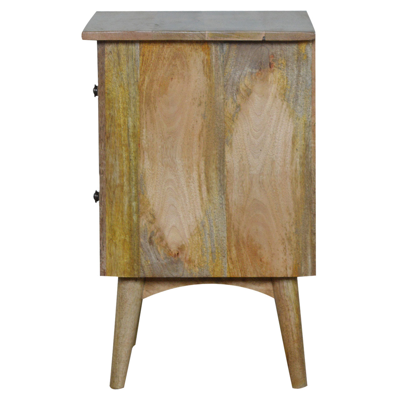Neive Scandi Natural Mango Wood Bedside with 2 Drawers