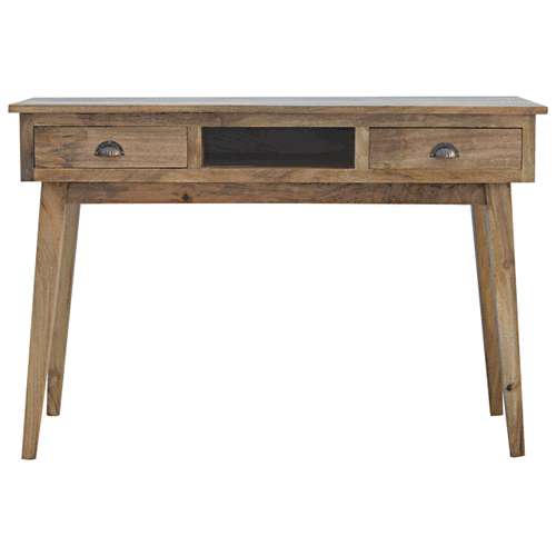 Ischia 2 Drawer Shell Knob Writing Desk Mango Wood
