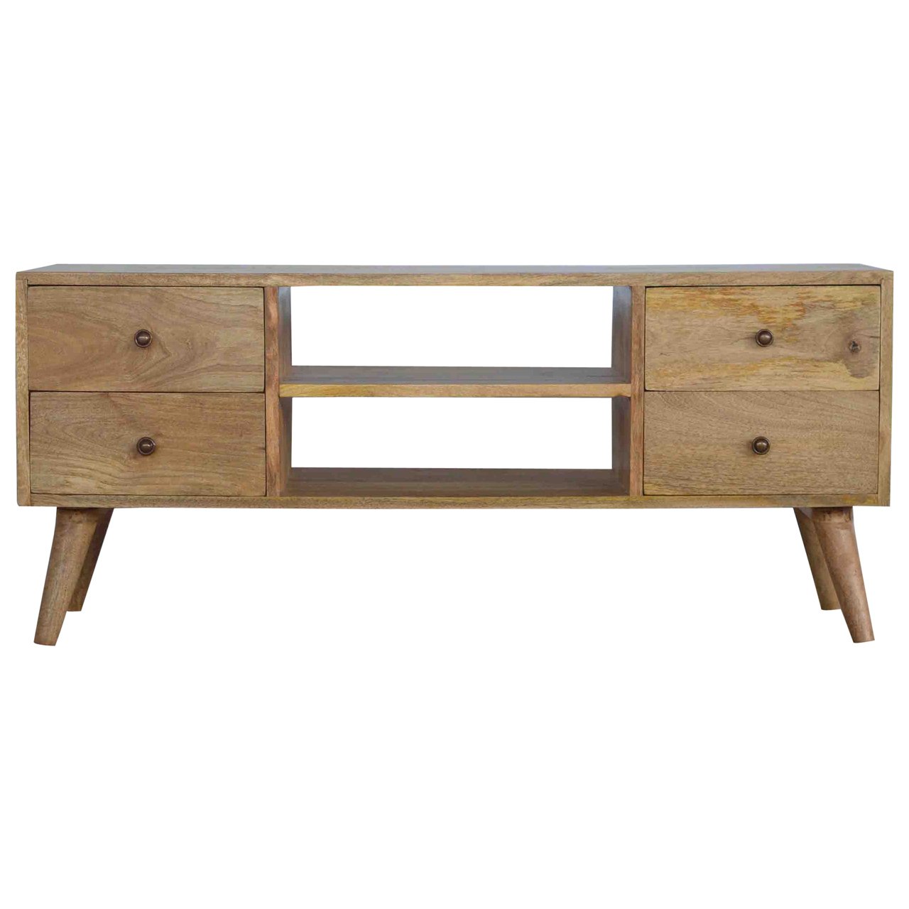 Monticchiello Scandi TV Entertainment Unit 4 Drawers Open Shelves