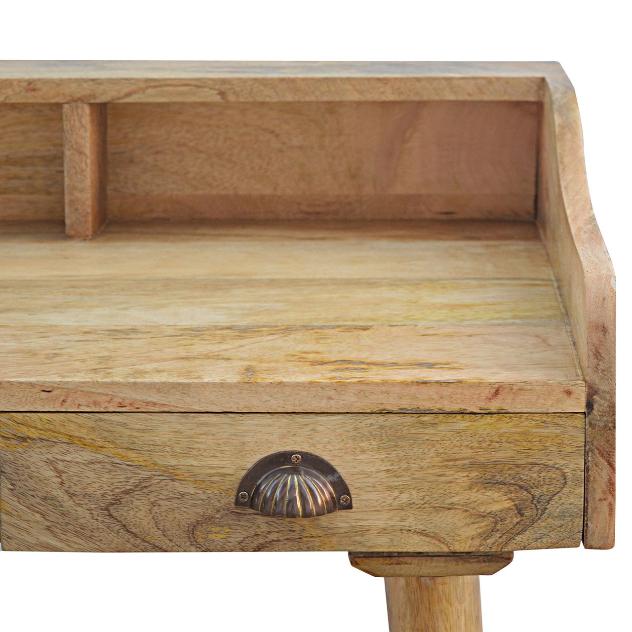 Taormina Retro Mango Wood Back Writing Desk Shell Knob