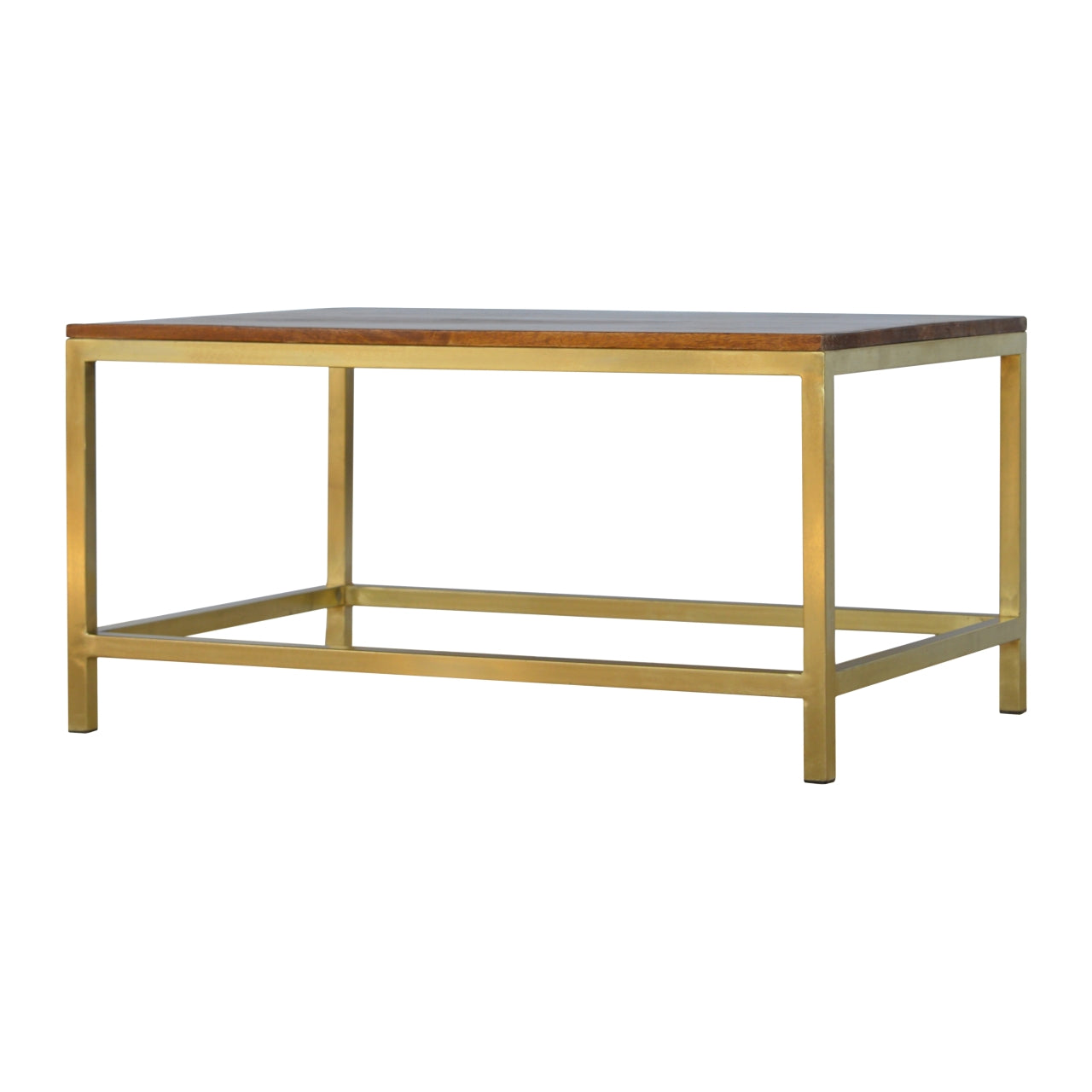 Maratea Rectangle Gold and Mango Wood Coffee Table