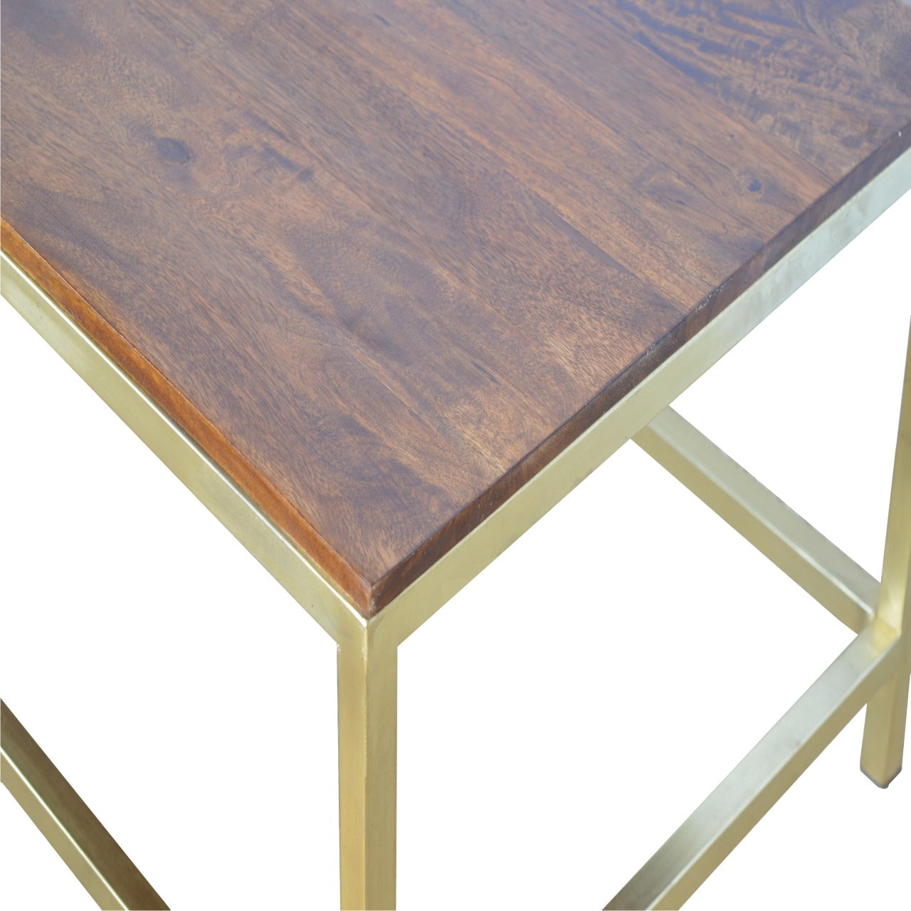 Maratea Rectangle Gold and Mango Wood Coffee Table