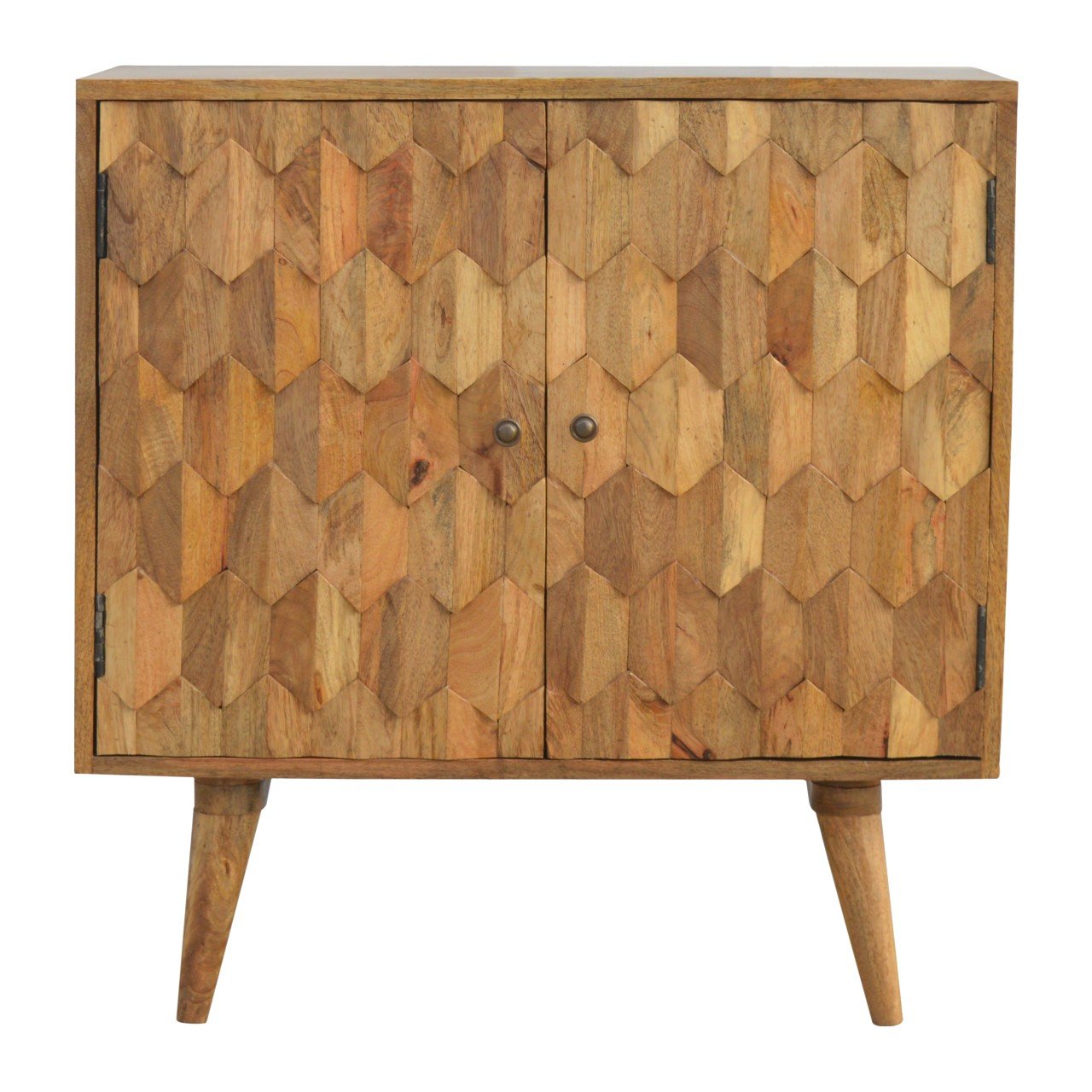 Otranto Pineapple Mango Wood Carved Cabinet 2 Drawers