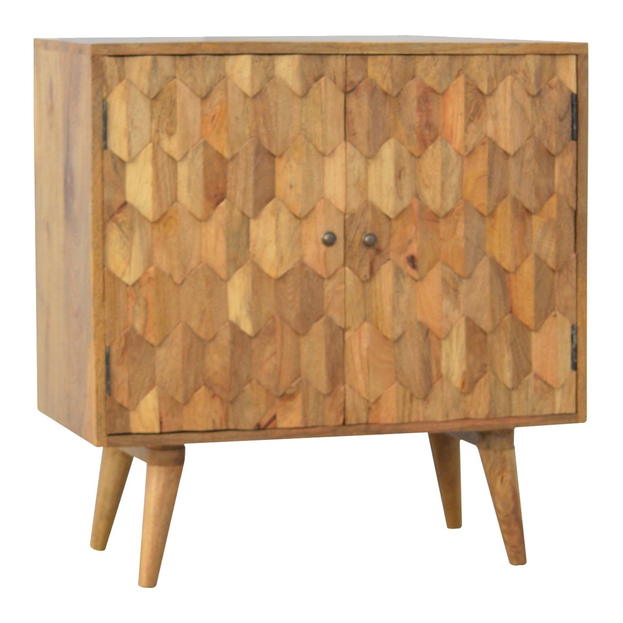 Otranto Pineapple Mango Wood Carved Cabinet 2 Drawers