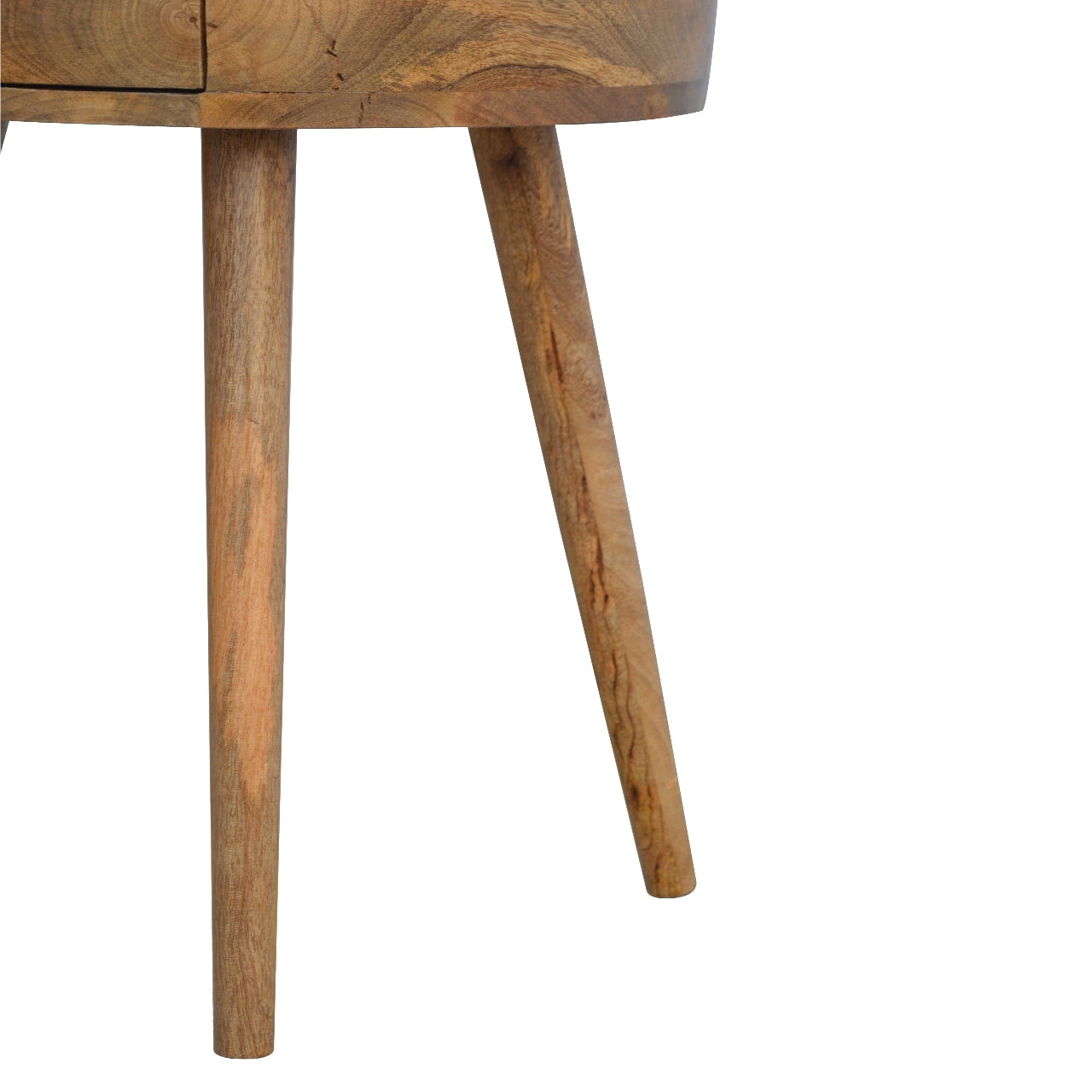 Gradara Nordic Round Mango Wood Bedside Table