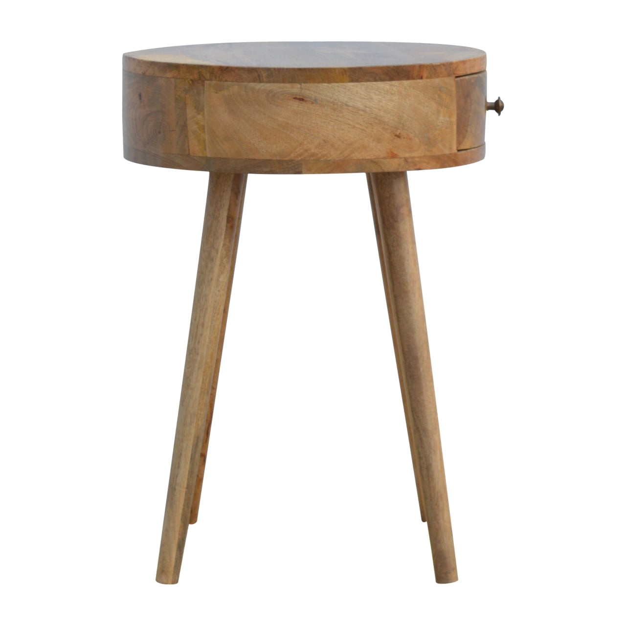 Gradara Nordic Round Mango Wood Bedside Table