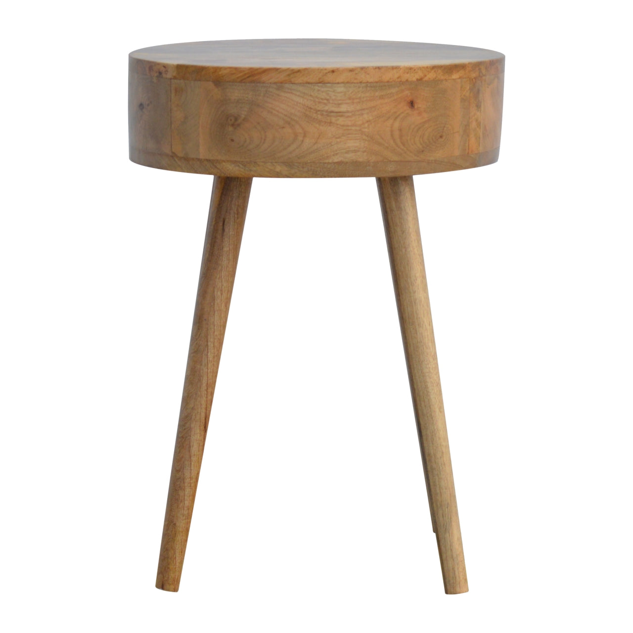 Gradara Nordic Round Mango Wood Bedside Table