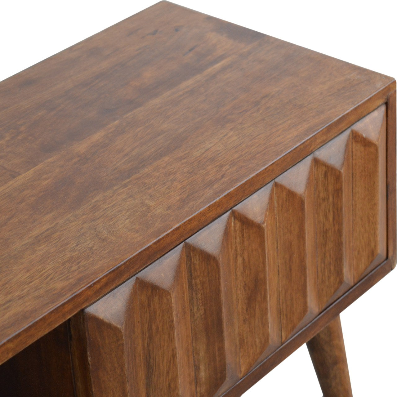 Rimini Chestnut Mango Wood Sliding Door TV Media Unit