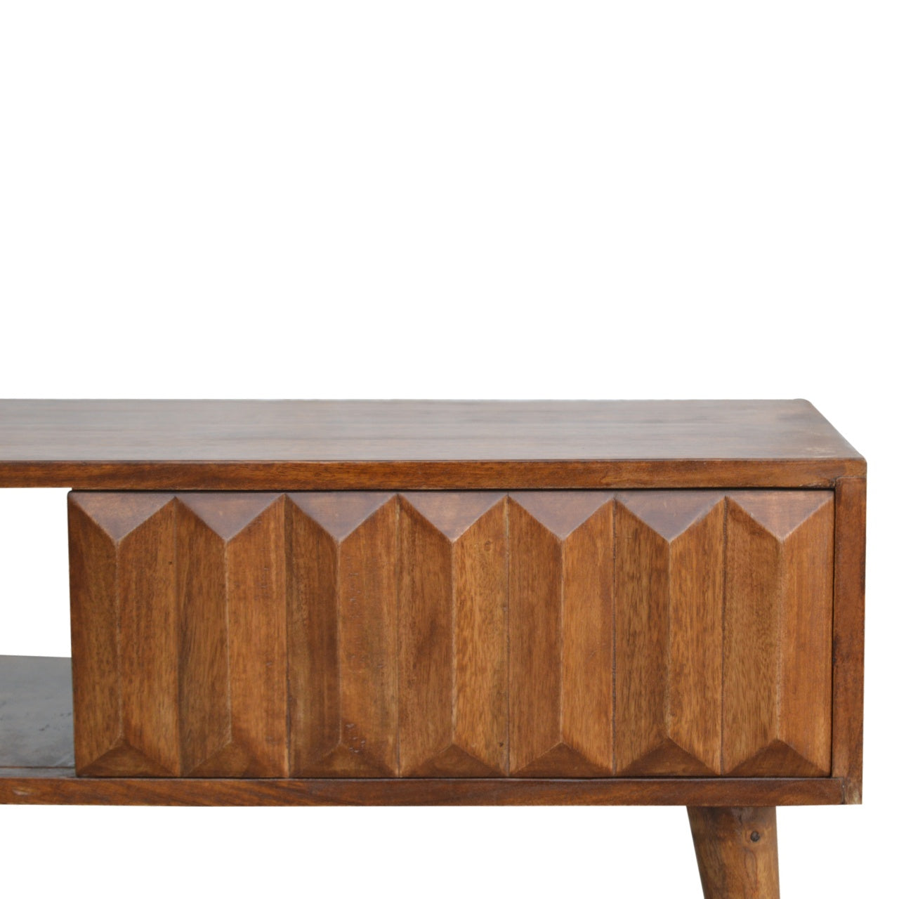 Rimini Chestnut Mango Wood Sliding Door TV Media Unit