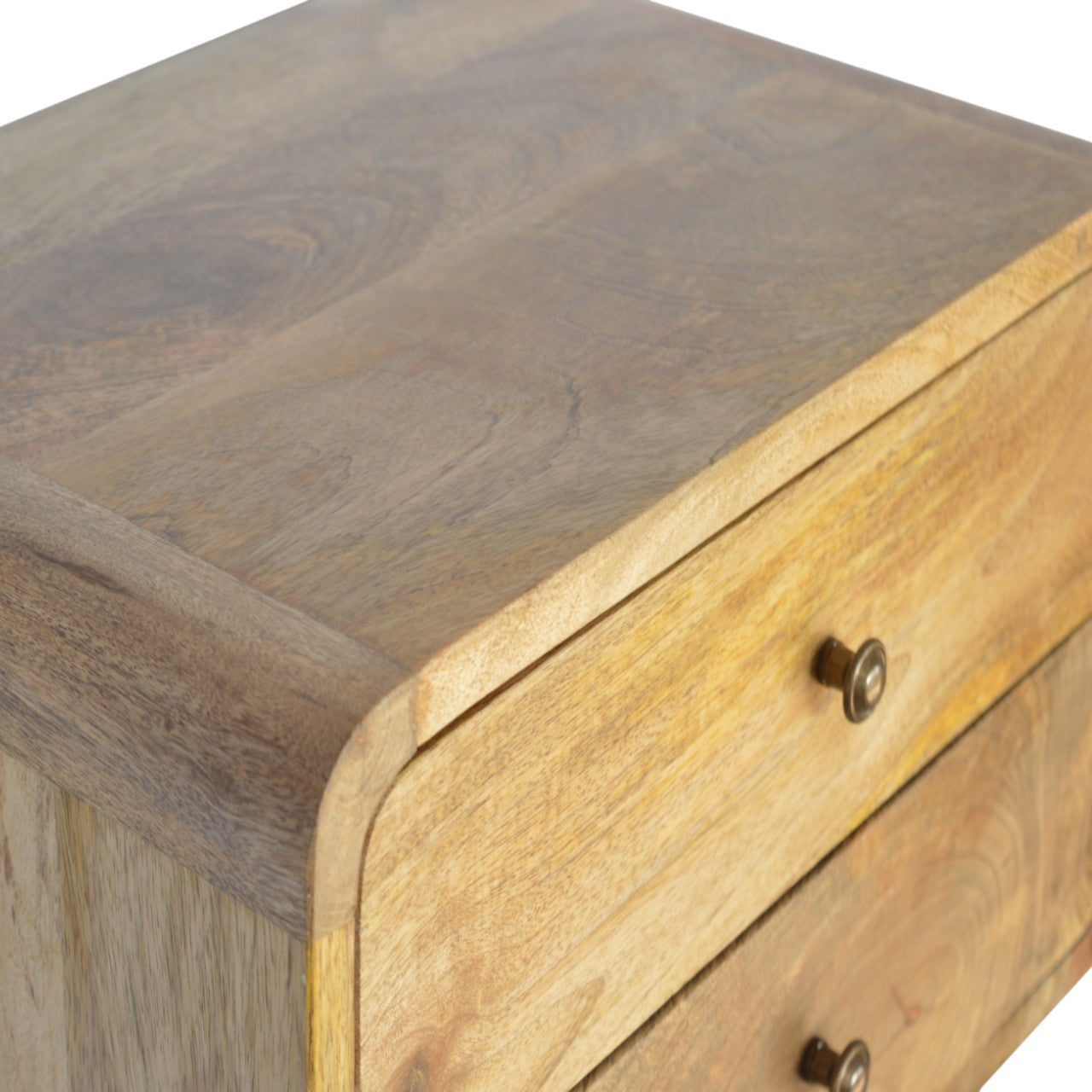 Gradara Natural Oak Mango Wood 2 Drawer Floating Bedside Table