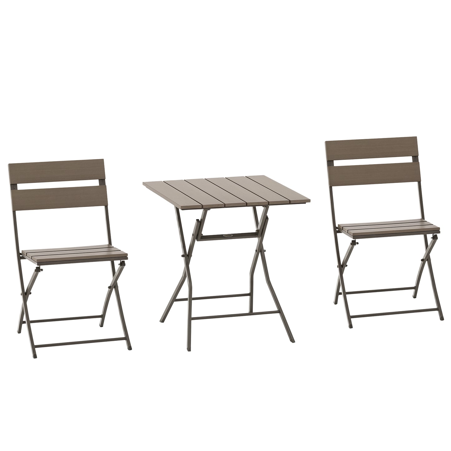 Noyofi 3 Piece Foldable Garden Bistro Set With Table And Chairs In Grey