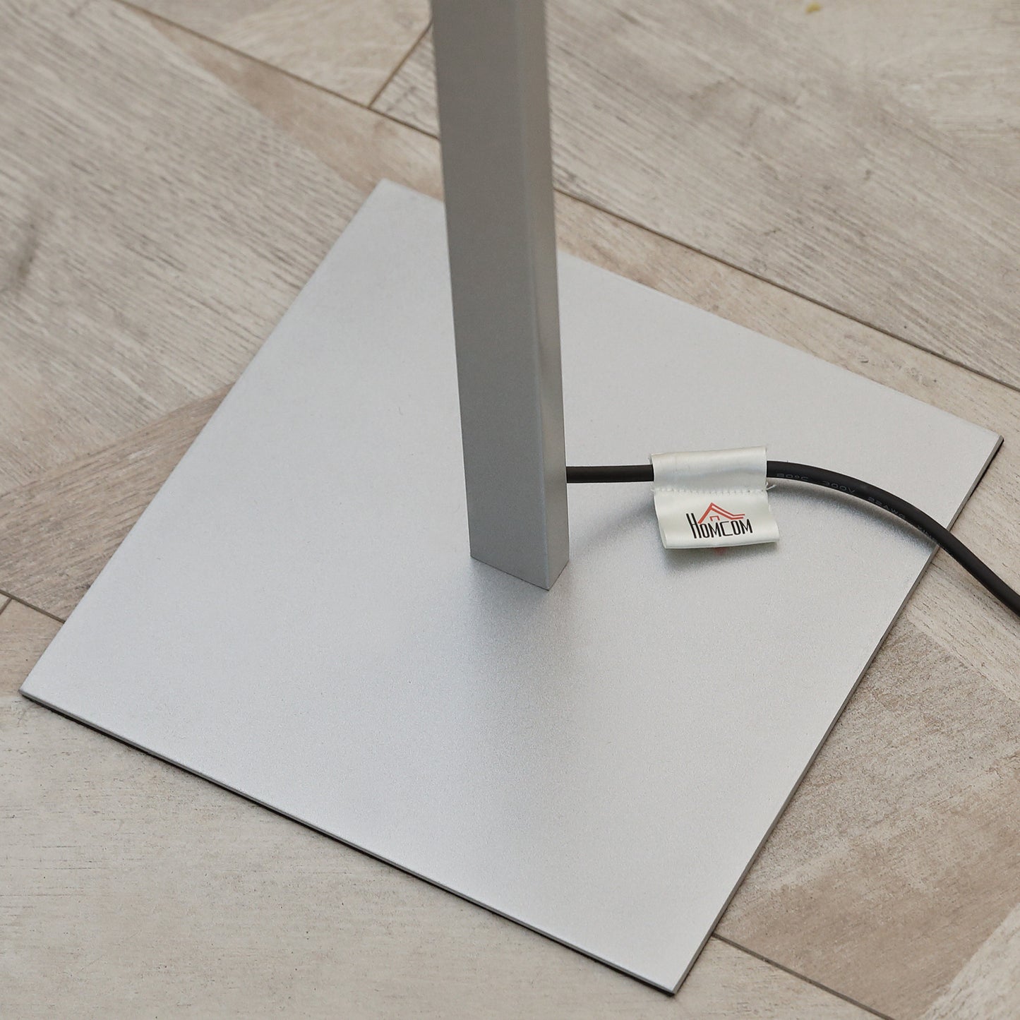 Marimba Metal Silver Dimmable Spiral Floor Lamp With Adjustable Brightness And Square Base
