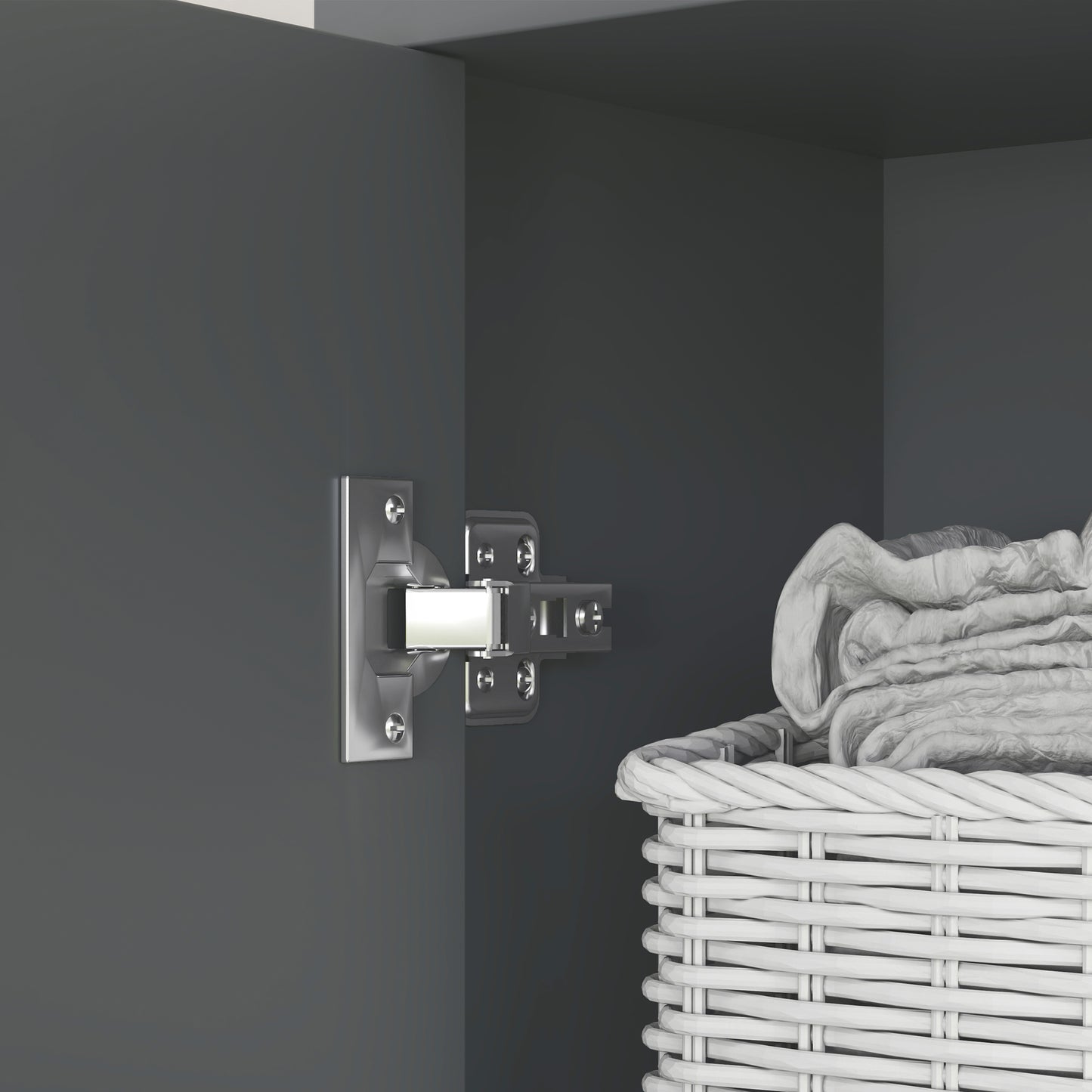 Suna Tall Bathroom Storage Cabinet With Moisture Resistant Board Finish Matte Grey