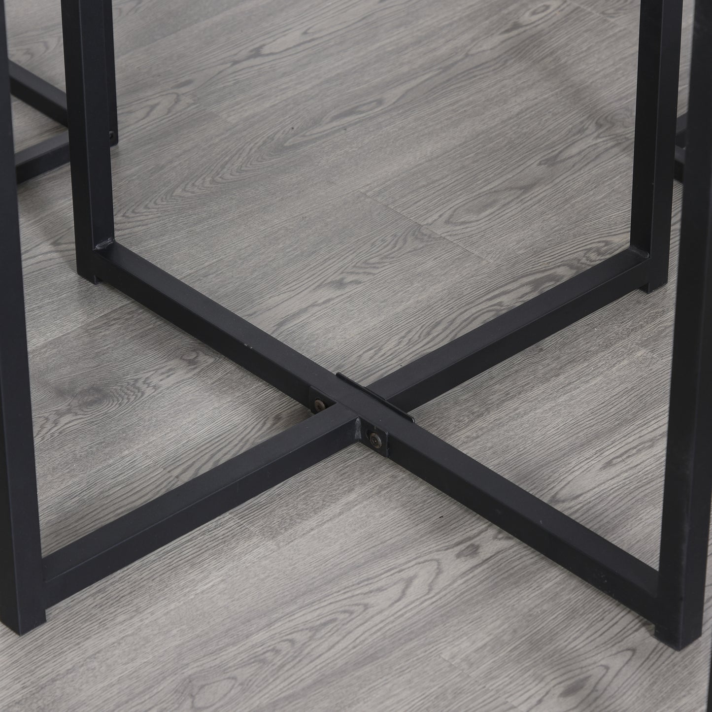 Sajonia Metal And Wooden Brown 5 Piece Industrial Dining Table And Stool Set