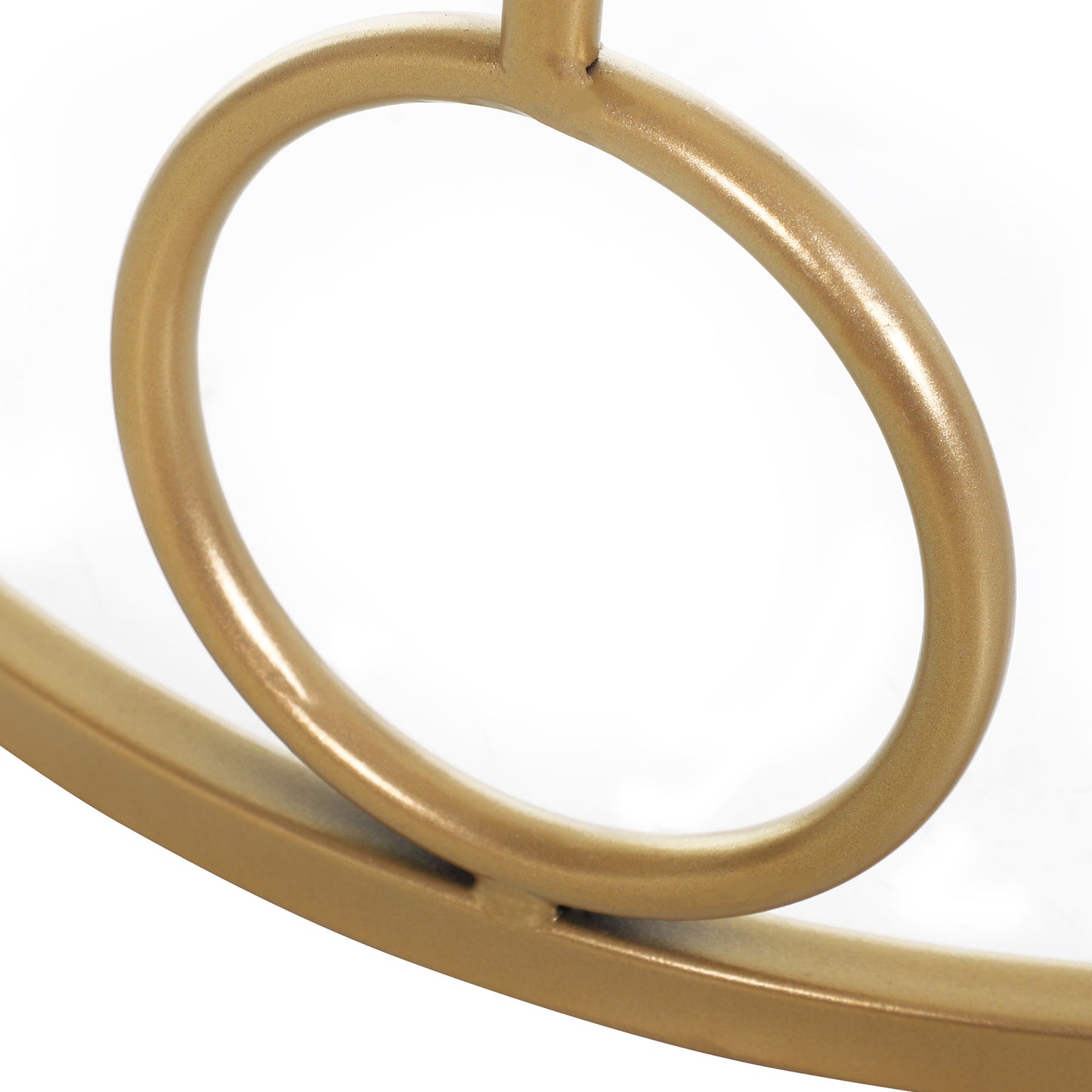 Basu Metal Gold and Glass Set Of 2 Round Nesting Coffee Tables
