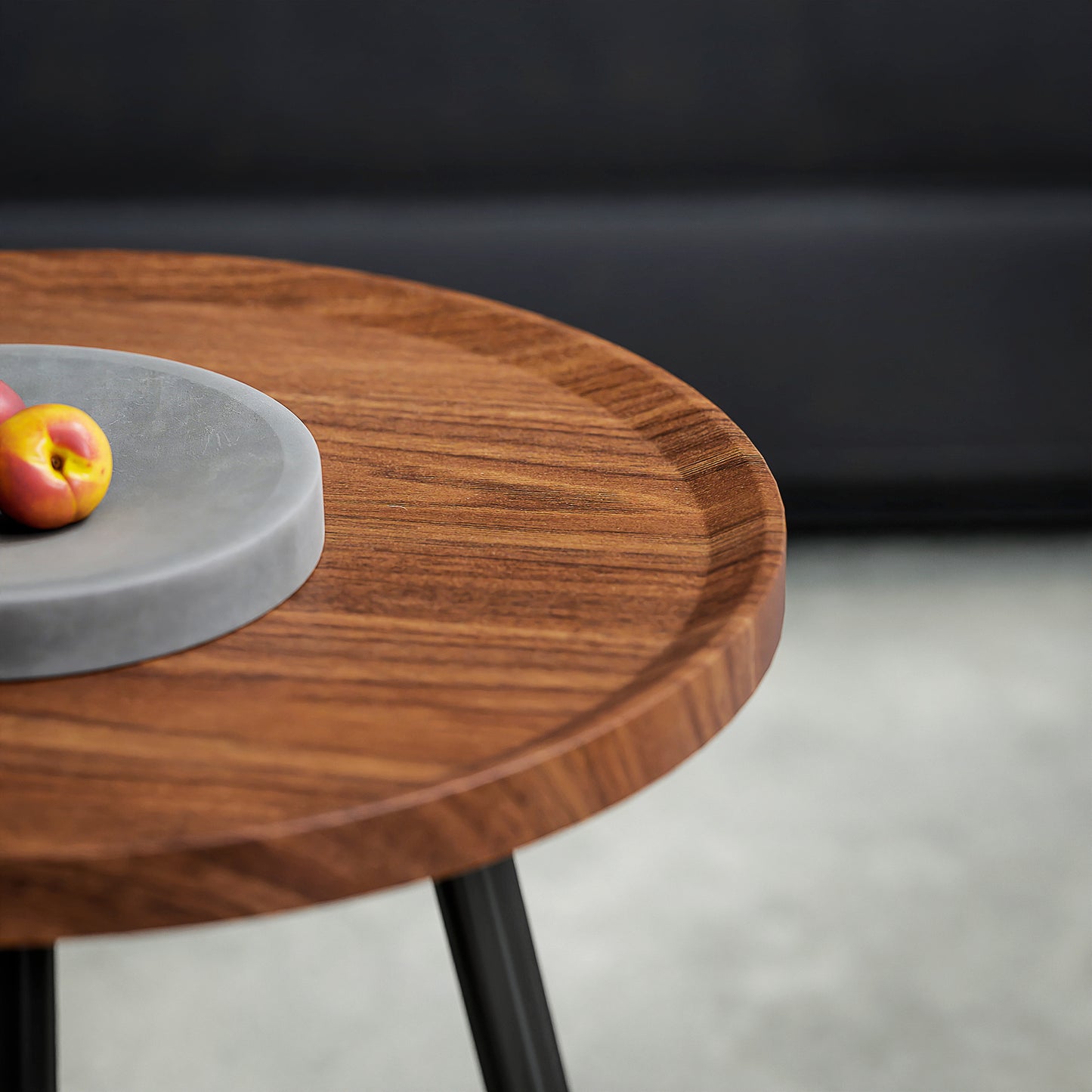 Suta Noni Metal And Wood Chestnut Finish Set Of 2 Nesting Coffee Tables 80 cm