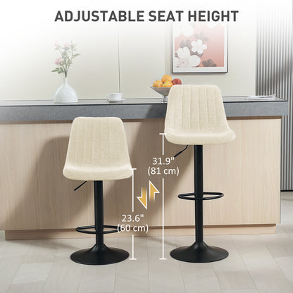 Sefipa Chenille Beige Tub Style Bar Stools Set Of 2 With Soft Touch Upholstery