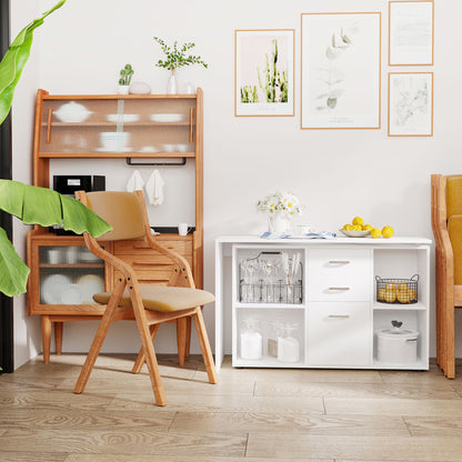 Ravettu 120cmWooden White L Shaped Corner Desk With Storage Compartments Drawer And Cabinet