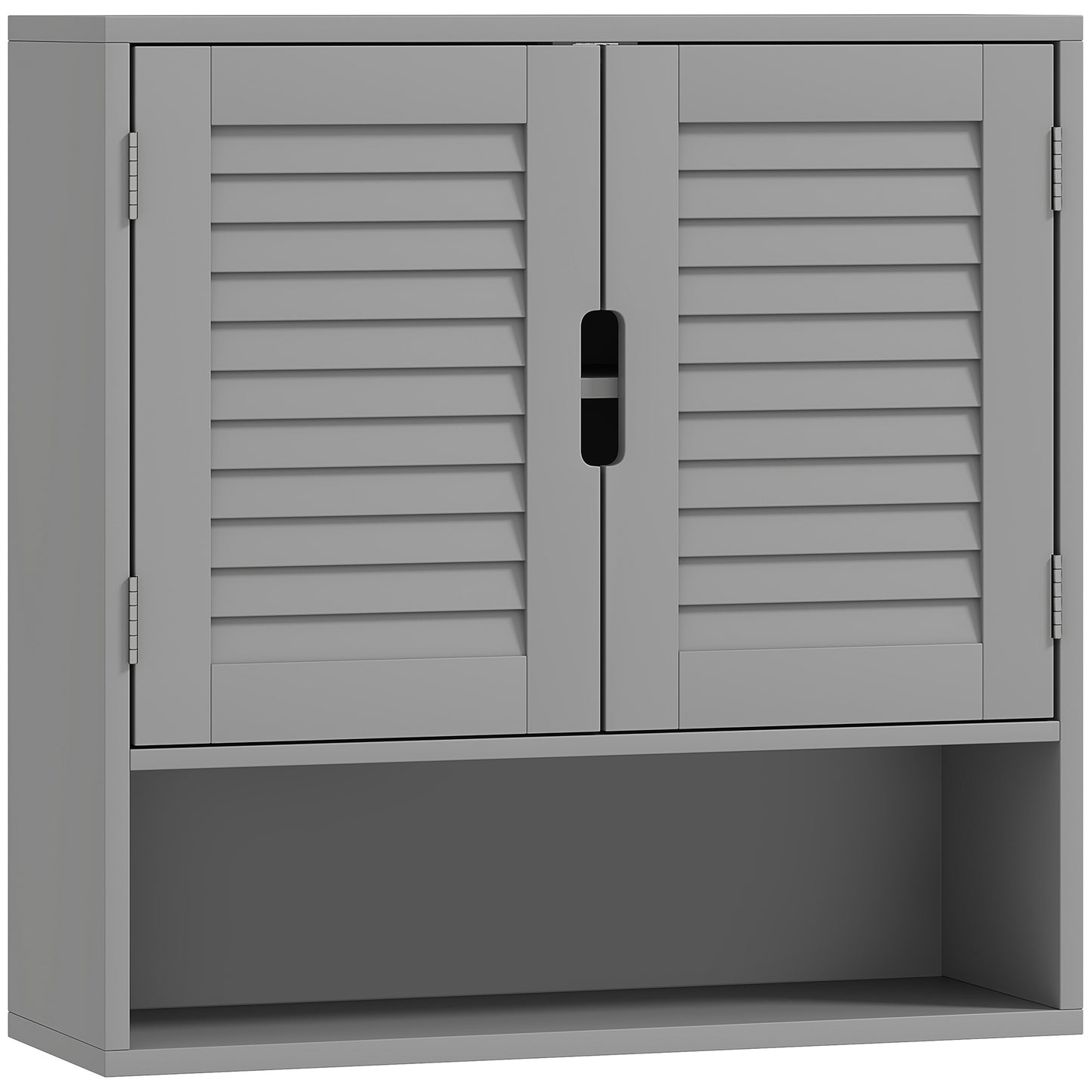 Zilikane Wall Mounted Bathroom Storage Cabinet With Adjustable Shelves Grey 60 x 20 x 60cm