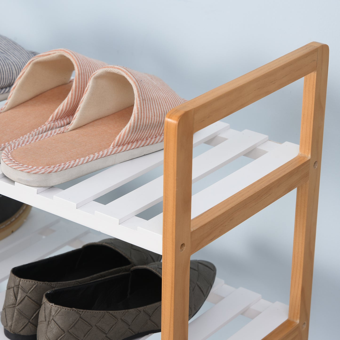 Tael Wooden 4 Tier Shoe Rack With Open Shelving