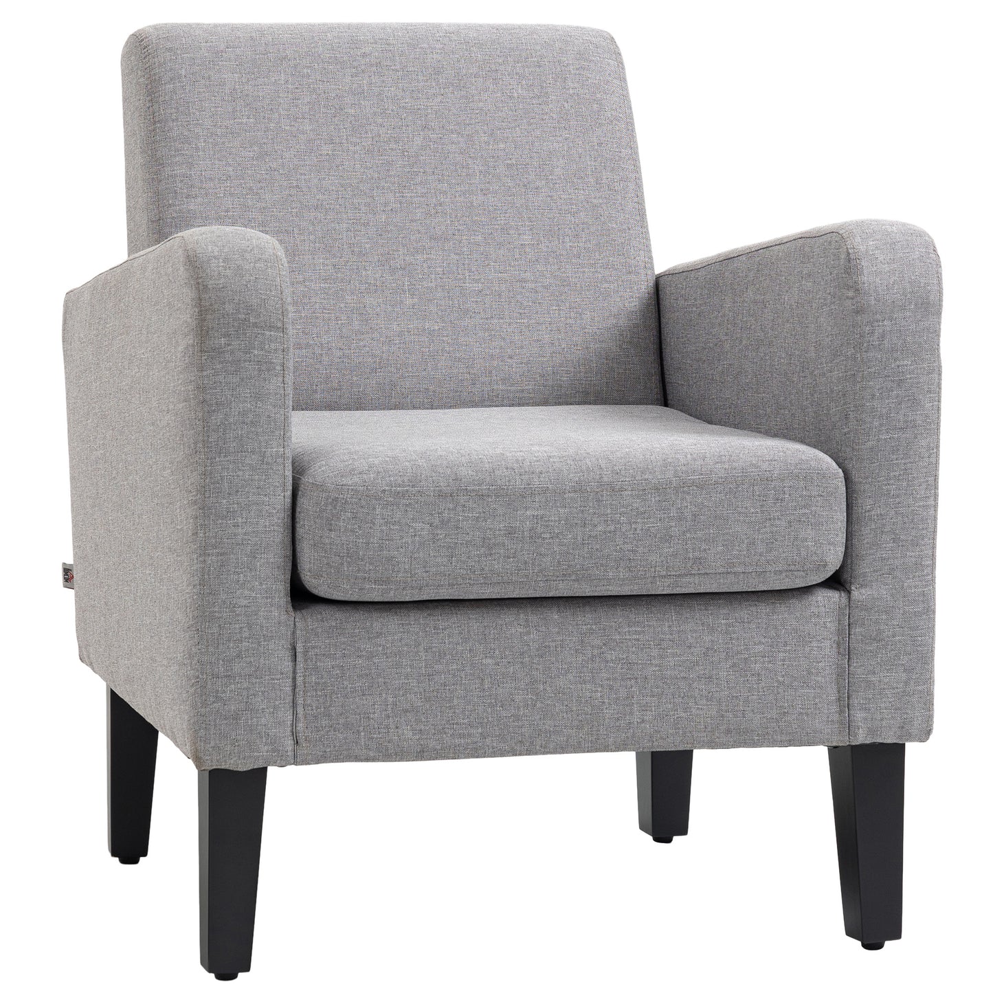 Lurasa Linen Look Light Grey Box Style Armchair