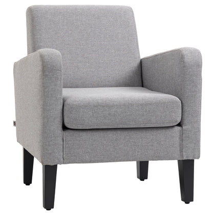 Lurasa Linen Look Light Grey Box Style Armchair