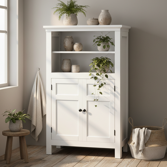 Nore Modern Multi Storage Bathroom Cabinet In White