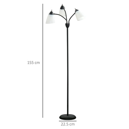 Diyoni Metal Black Arc Style Tree Floor Lamp With 3 Adjustable Rotating Lights 155 cm