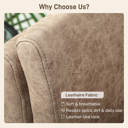 Vaha Light Brown Faux Leather 2 Seater Sofa