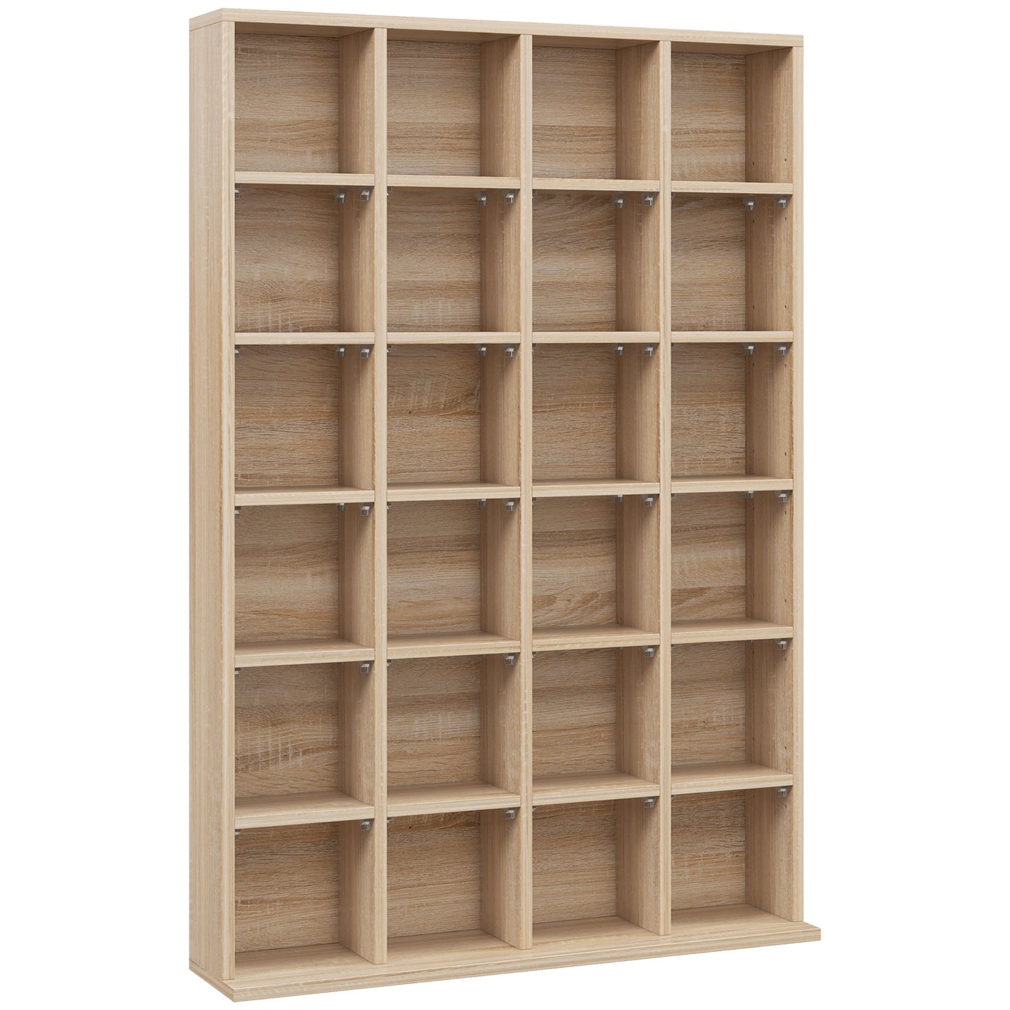 Sufato Wood Natural Finish Adjustable CD Storage Cabinet 89 x 130.5 cm