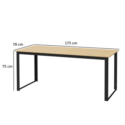 Noke Teak 175cm 6 Seater Effect Rectangular Outdoor Dining Table With Slatted Top