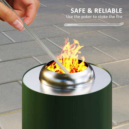 Balatti Small Stainless Steel Green Tabletop Smokeless Fire Pit