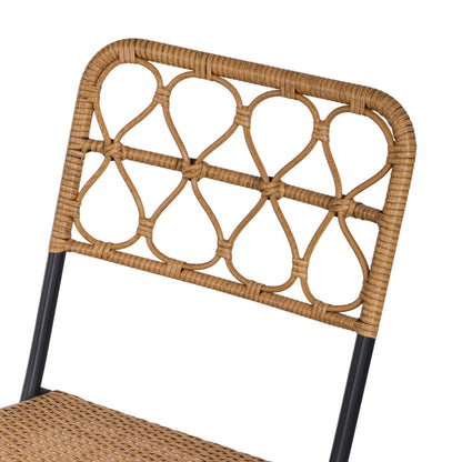 Inca Natural Rattan Rope 2 Seater Foldable Bistro Set With Chairs And Coffee Table