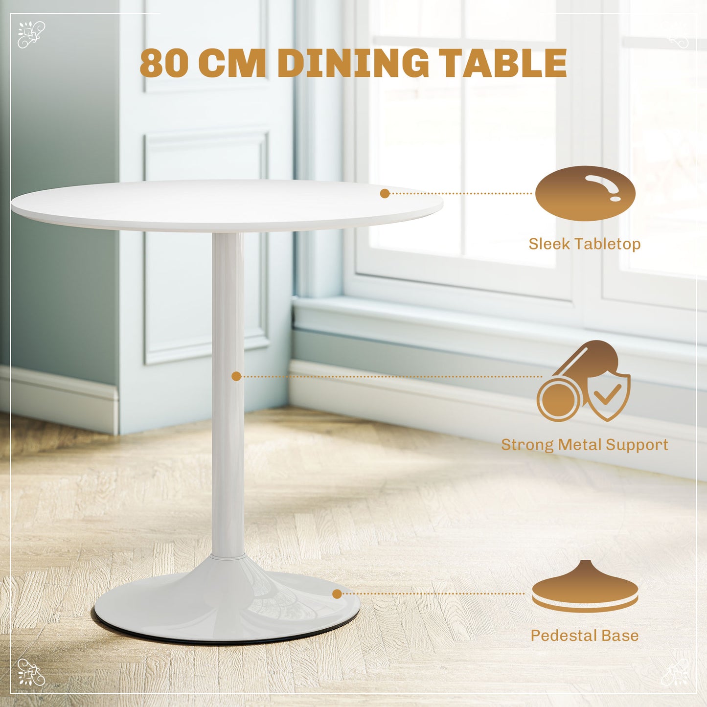 Vala Plastic and Wood White 5 Piece Modern Dining Table And Chair Set
