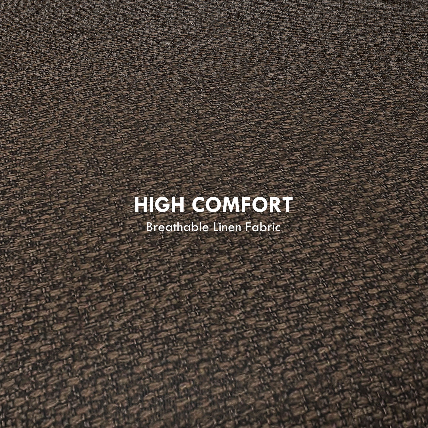 Roli Linen Look Dark Brown Round Storage Ottoman