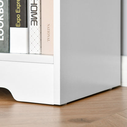 Sorano Wood White 2 Tier Cube Bookcase With 4 OFauxn Compartments 118 x 29 x 76 cm