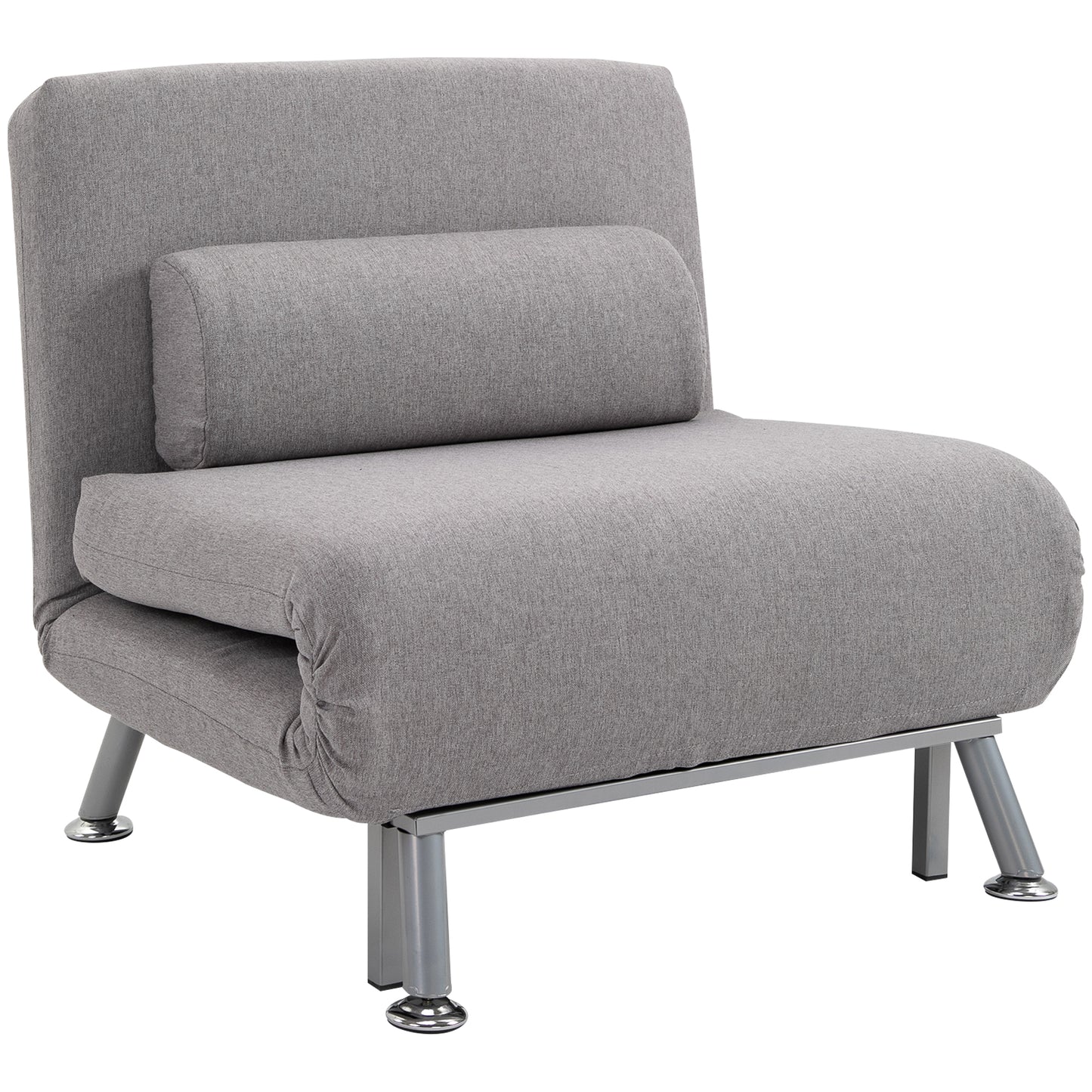 Kano Fabric Grey Adjustable Back Futon Style Sofa Chair