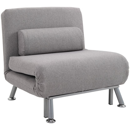 Kano Fabric Grey Adjustable Back Futon Style Sofa Chair
