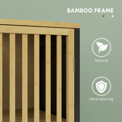 Marike Faco Tall Bamboo Style Bathroom Storage Cabinet With Cut Out Design