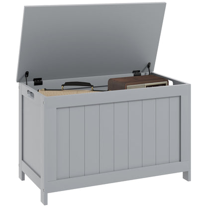Halumo Grey Wooden Panelled Blanket Storage Chest