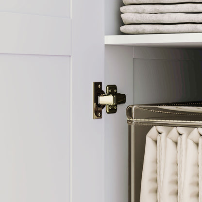 Coravello Wooden White 2 Door Wardrobe With Hanging Rail and Shelf