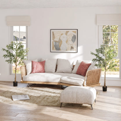 Selena Vavi Set Of 2 Artificial Olive Style Trees With Silk Leaf Finish